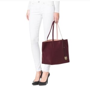 Michael MICHAEL KORSIzzy Large Reversible Leather Tote Bag NWOT